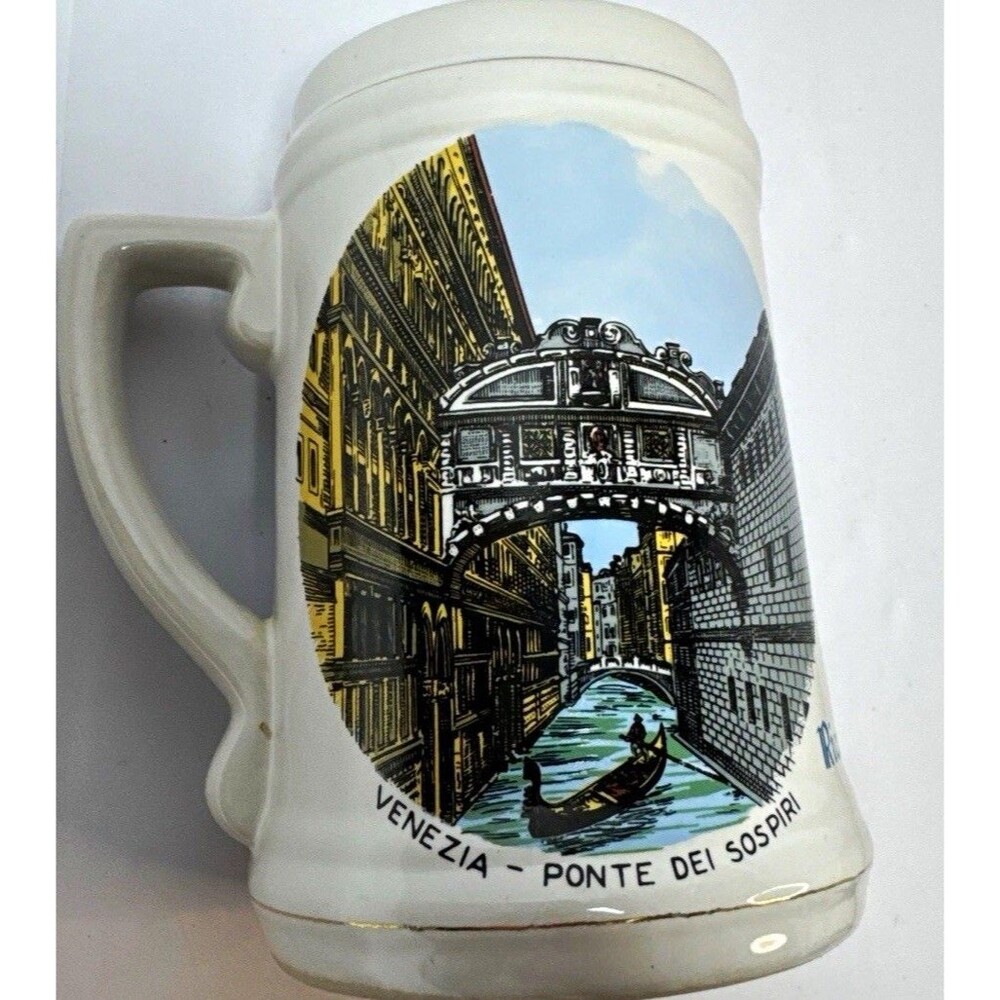 Venezia/Venice Italy Souvenir Ceramic Mug White Multicolor Ponte dei Sospiri